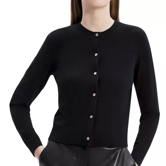NWT Theory 100% Soft Cashmere Cardigan Black - Size Medium - Picture 1 of 10